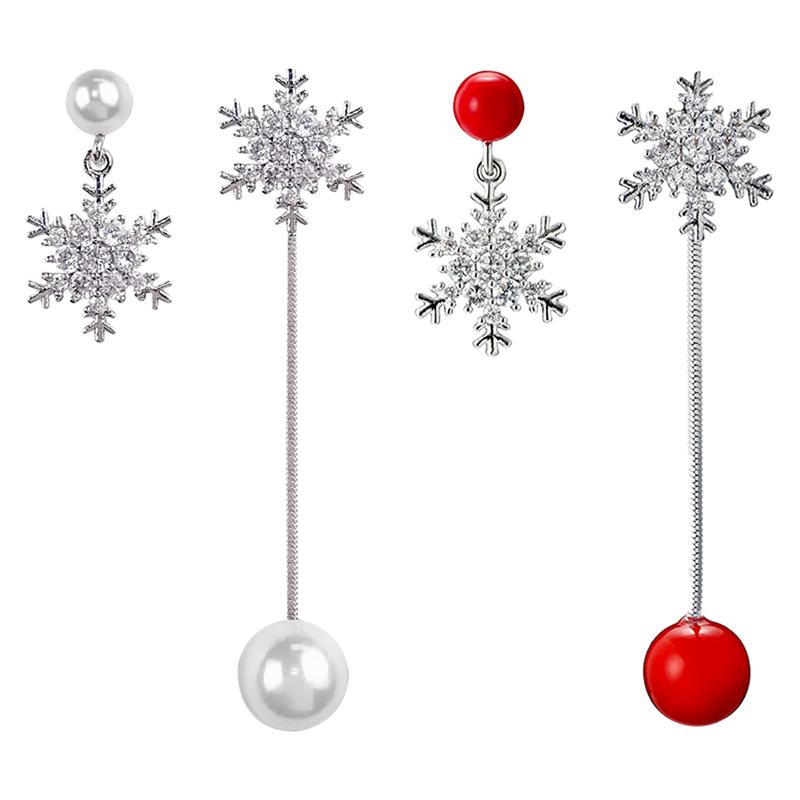 2 Pairs Kerst Thema Vrouw Oorbel Modieuze Legering Kerstboom Oorbellen Cartoon Bell Kerstman Stud Oorbellen: Style 7