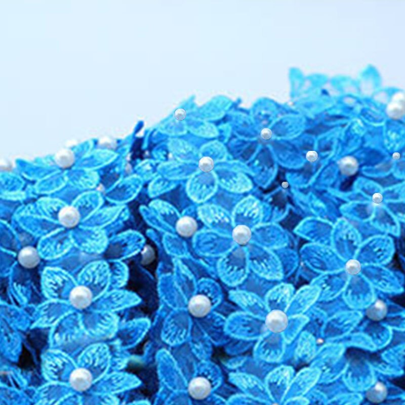 Blomst perle perler brodert blomster blond bånd listverk perle frynser blondere stoff håndlaget kjole syutstyr
