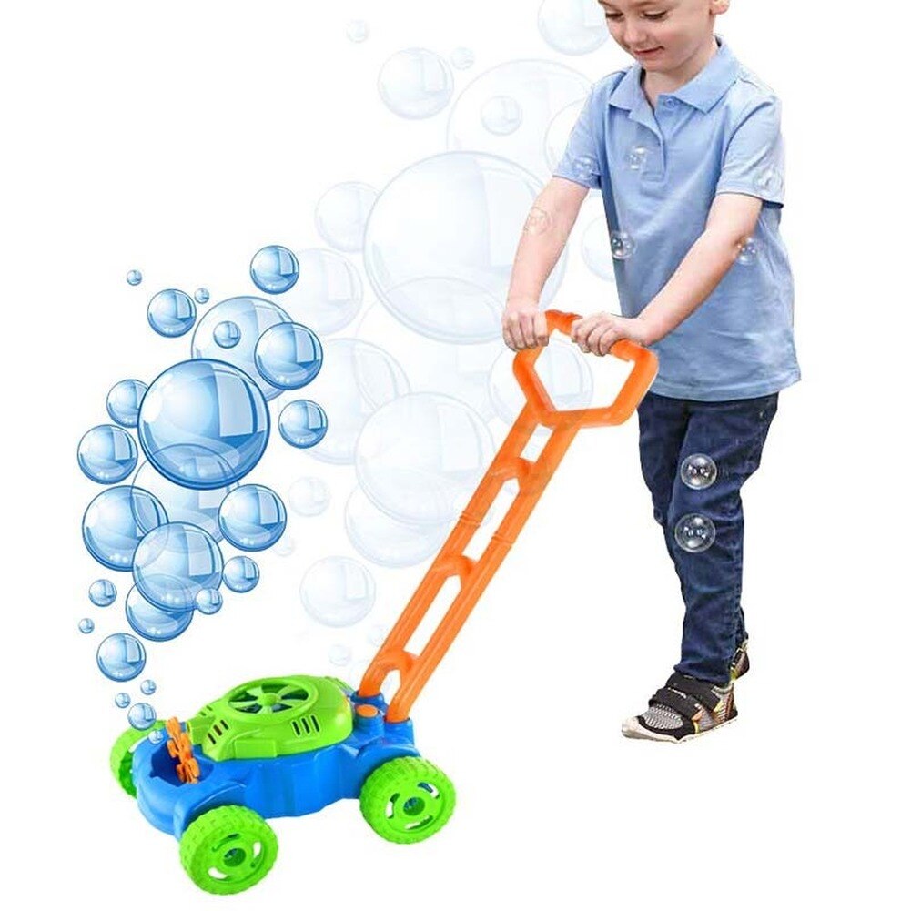 Children's Hand Push Bubble Car Bubble Lawn Mower Outdoor Toy Walker Push Toys for Kids Summer Toy for Children