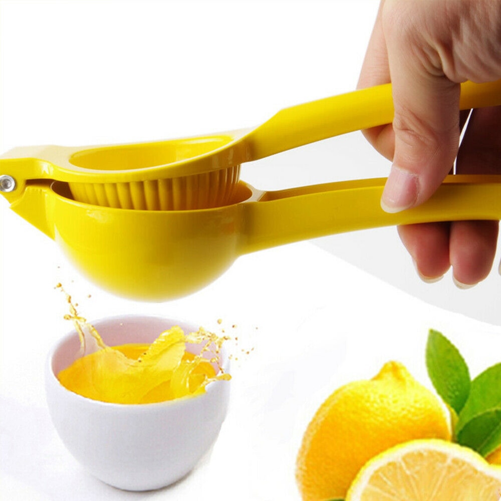 Citronsaftpressverktyg gul citronpressare handpress manuell juicepressor orange limepressare aluminiumlegering färsk juiceverktyg
