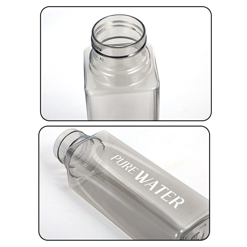 480ml Wasser Flasche Platz Kunststoff transparent matt Trinken Flasche draussen Saft Milch Sport Flasche Mit Tragbare Seil Leakproop