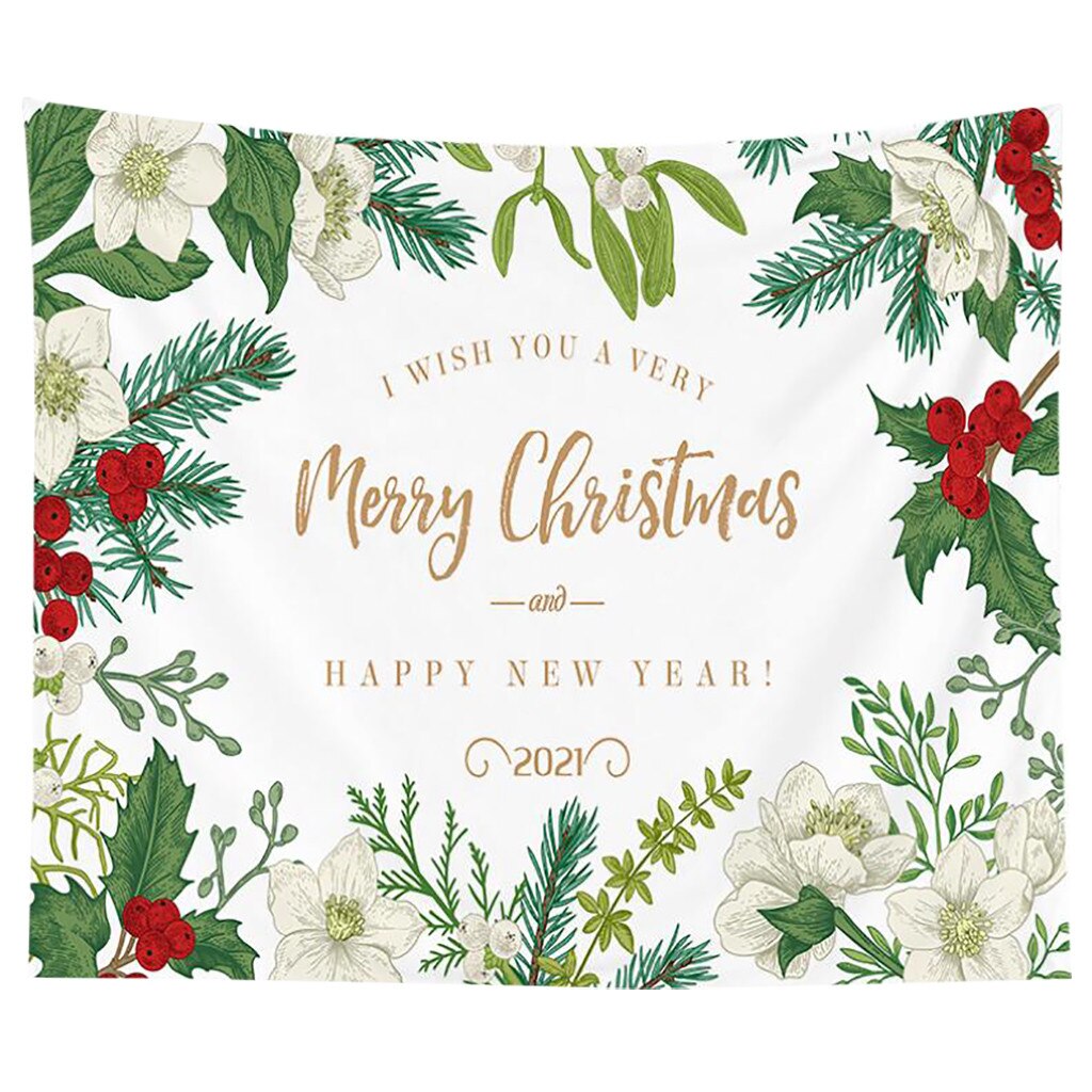 Christmas Art Wall Hanging Tapestry Christmas Beautiful House Tapestry Background Home Decoration Xmas Year: L