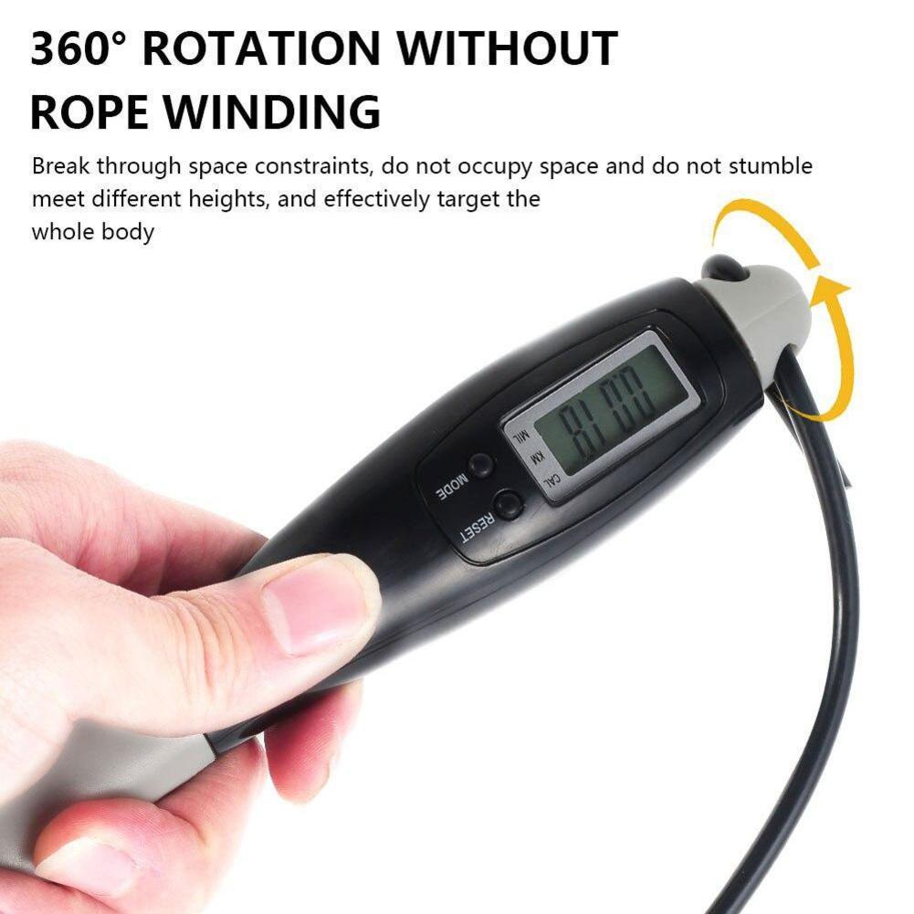 Cuerda de saltar electrónica inalámbrica para Fitness, comba inteligente con pantalla LCD, contador de velocidad