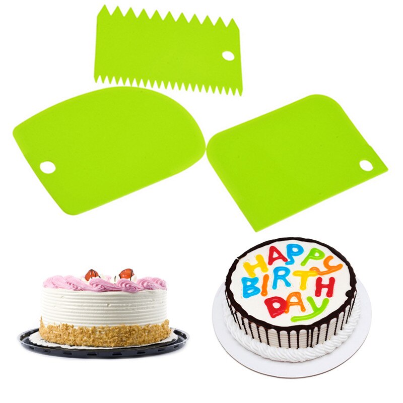 3 stk kage værktøj kage skraber uregelmæssige tænder kant diy skraber kage dekoration fondant wienerbrød fræser bagning spatler værktøj forme
