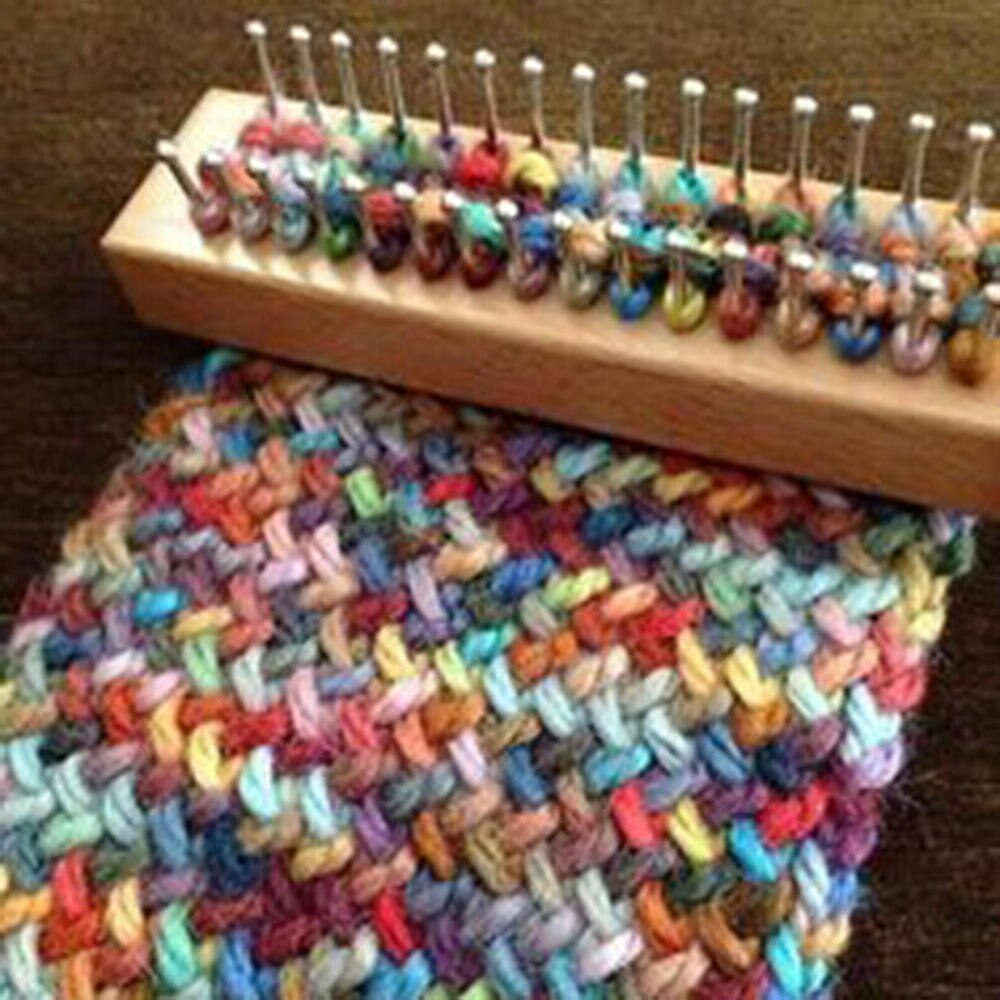 1 ensemble planche en bois à tricoter métier à tisser brun clair planche à tisser bois à tricoter outil de tissage facile bricolage Crochet outils de couture