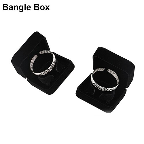 Boîte à anneaux en velours noir, boîte à montres, boîte pour colliers, boîte pour bracelets, boîte à bijoux, boîtier à bijoux, clous d'oreille, boîtes à