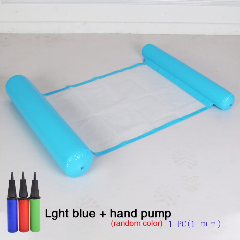 Hamaca inflable de agua para piscina, colchón de aire flotante para exteriores, playa, silla para dormir: Light blue