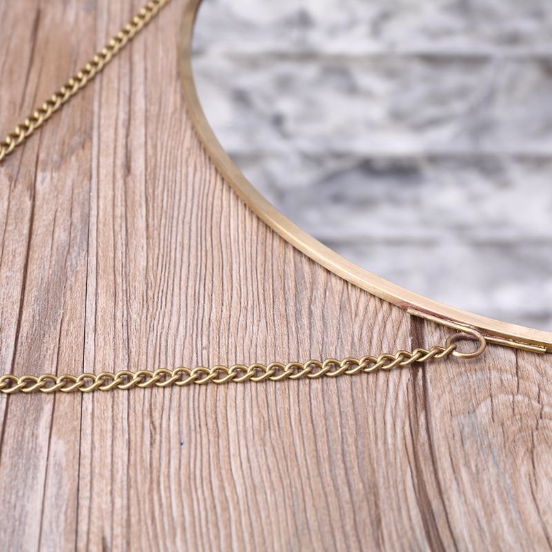 Espejo redondo colgante de pared, tocador dorado, Espejos de maquillaje, decoración de baño, 11UA