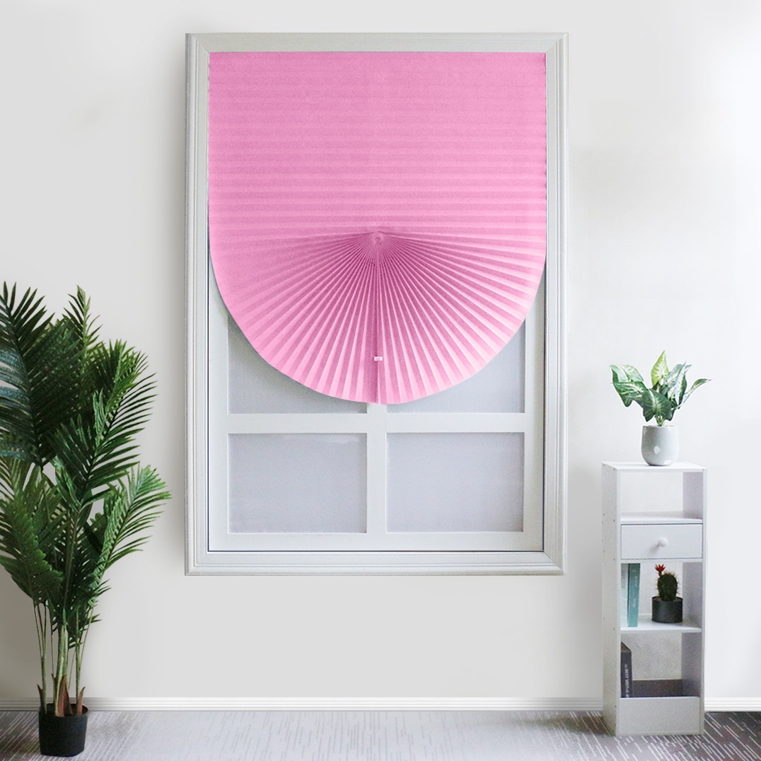 1 unidad de cortinas autoadhesivas de media ventana, cortina plegable no tejida para baño, balcón, sala de estar, cortinas plisadas: Lavanda