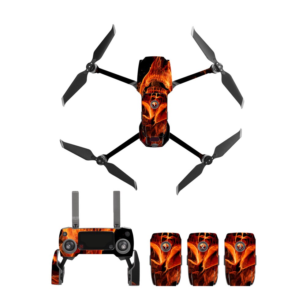 PVC Stickers Remote Controller Battery Wrap Decorative Stickers Camouflage Skin for DJI MAVIC 2 PRO ZOOM Cool Arms Decals: Multicolor