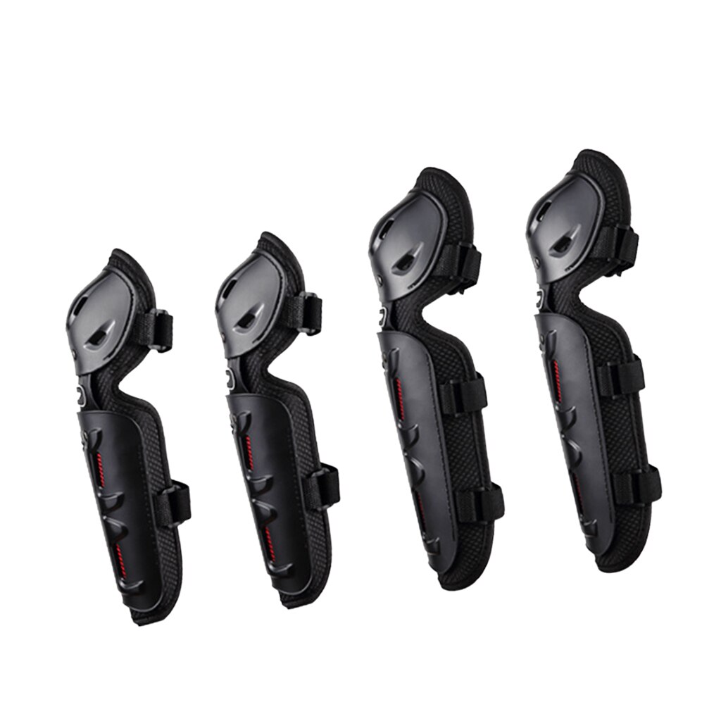 Ajustable motocicleta Motocross codo rodilla espinilleras protector carrocería de motocicleta equipo protector de rodilla codo protector brazalete negro