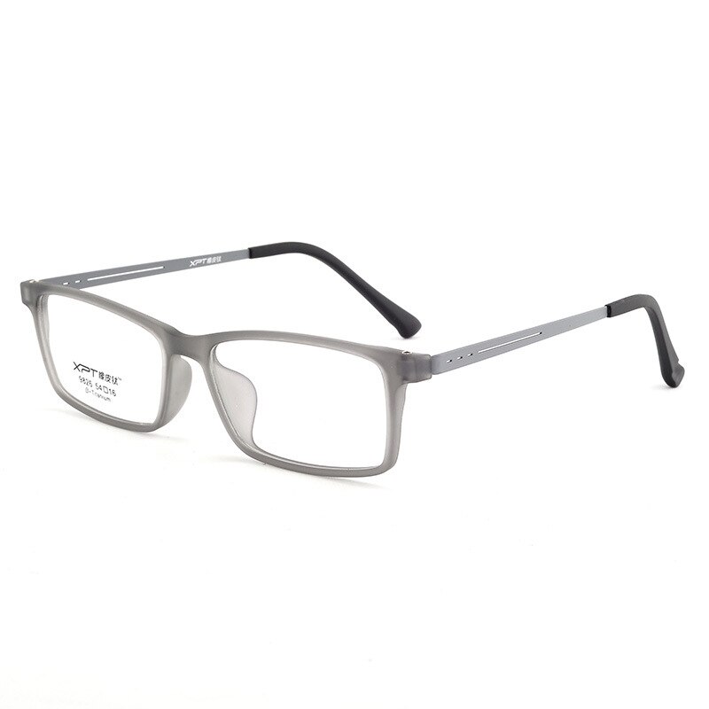 BCLEAR Optical Eyeglasses Frame for Men and Women Titanium Flexible Legs with TR-90 Plastic Front Rim Eyewear Spectacles Frame: Transparent gray