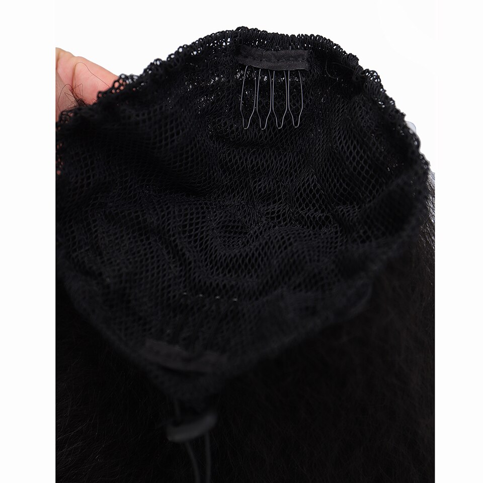 LVHAN-coleta mujer africana, extensión de 22 pulgadas, cuerda sintética, pieza de pelo de maíz, negro, resistencia a altas temperaturas