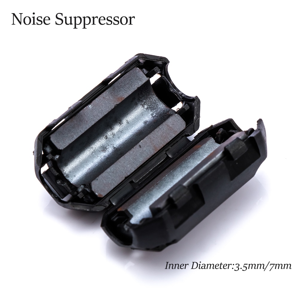 5pcs 3.5/7mm EMI RFI Noise Suppressor Clip Stikken Ferrietkern Kabel Filter Zwart Passieve Componenten