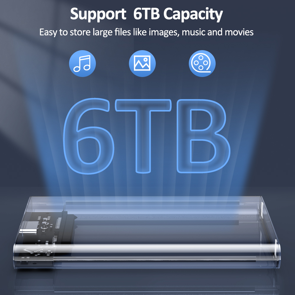 Obudowa zewnętrznego dysku twardego USB3.1 2,5-calowa obudowa dysku twardego Szybka pamięć masowa USB 5 Gb/s do dysku twardego Micro Type-C SATA SSD do laptopa PC