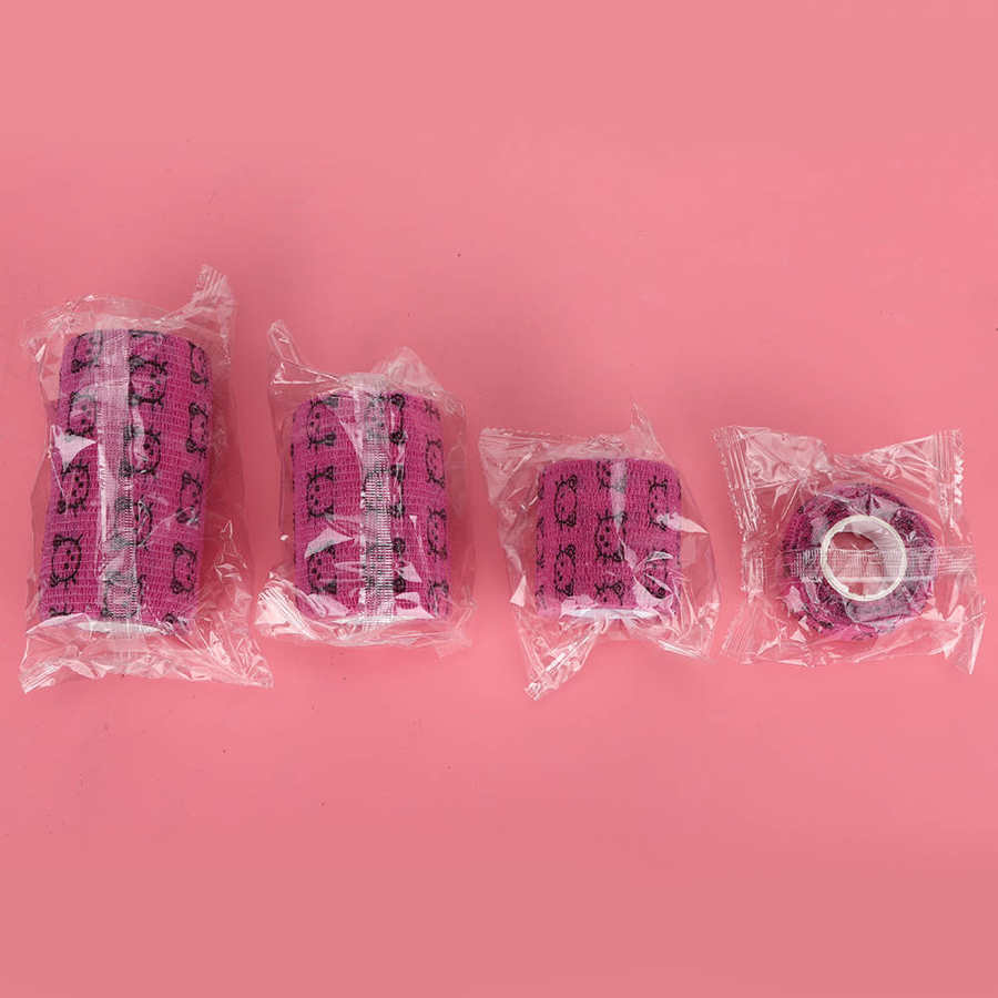 4pcs Pets Vet Bandages S-XL Cat Dog Wound Tape Self Adherent Wrap