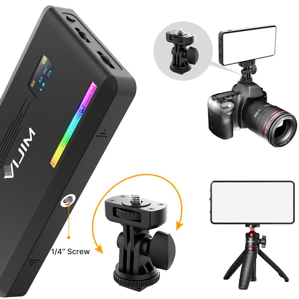 Vijim vl196 rgb led luz de vídeo 2500k 9000k pode ser escurecido luz preenchimento dslr smartphone vlog luz da lâmpada fotografia iluminação kit