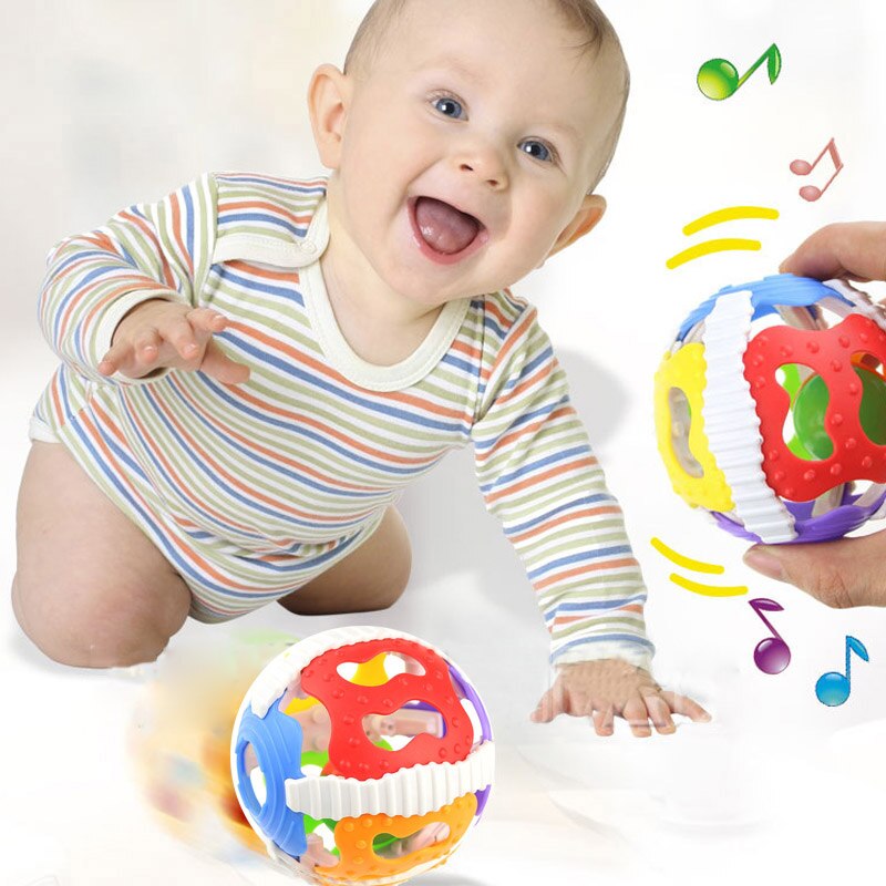 Soft Rubber Ball Intelligence Grasping Toys For Newborns Baby Rattles Mobile Funny Baby Toys Gums Teether Infant Toy