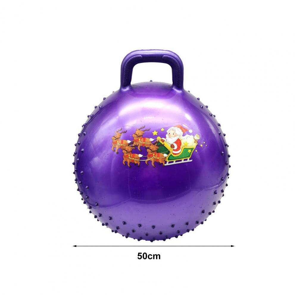 Set di palline per Yoga in PVC Set di palline per tramoggia anti-scoppio tema natalizio gonfiabile Set di palline rimbalzanti con manico in PVC per Fitness fisico