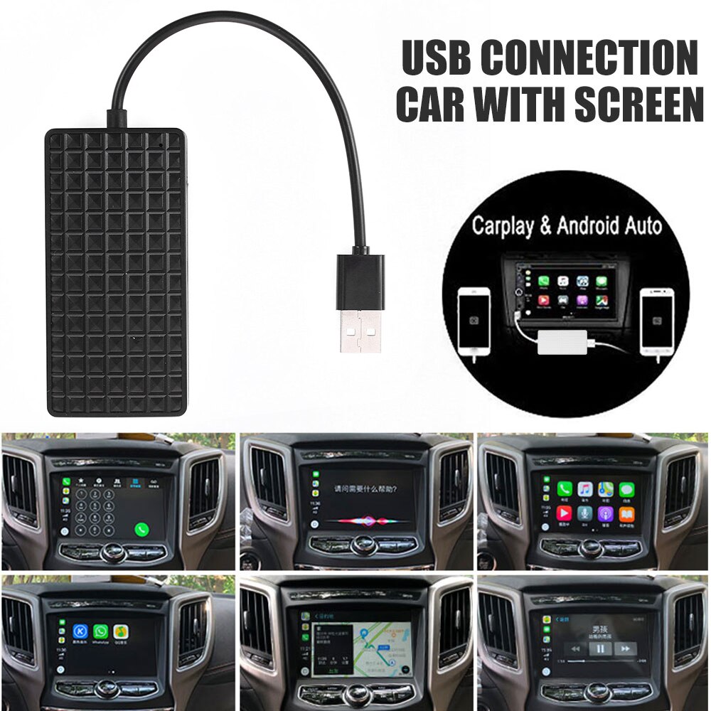 Sort carplay /android auto carplay dongle til android system skærm smart link support mirror-link ios 13 carplay
