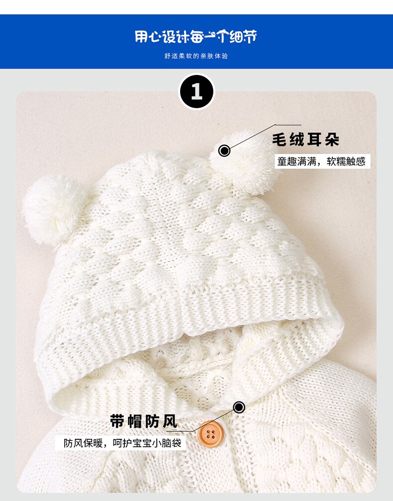 Pudcoco Schattige Baby Baby Kids Jongen Meisje Soild Kleur Knop Hooded Truien Herfst Gebreide Jas Outfit 3-24M