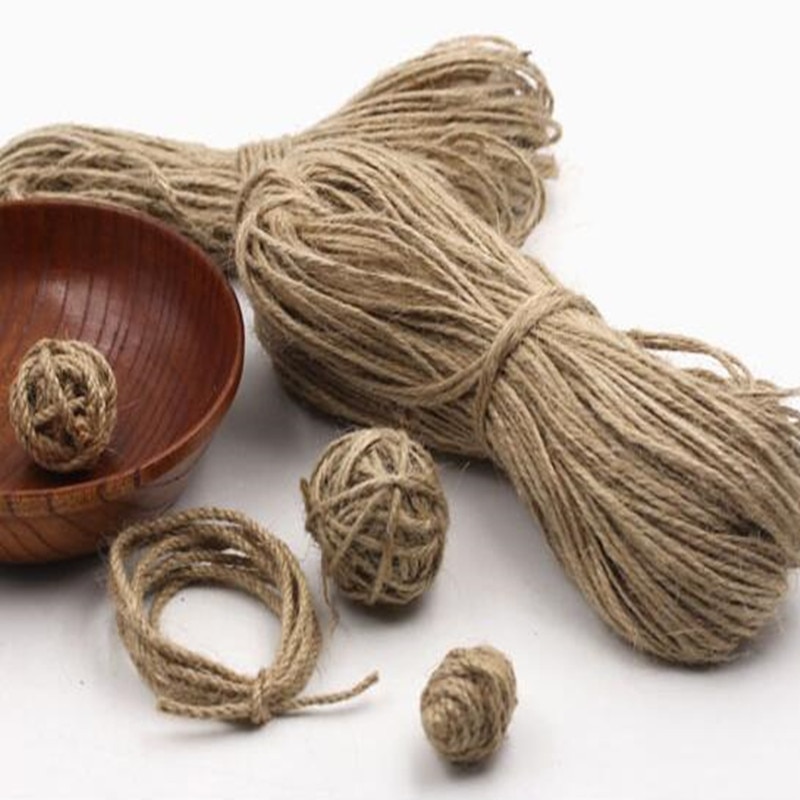 Pick 6 Diameter Natural Hemp Cords Linen Jute Cord Thread for Package Weaved Crafts Handcraft PP061001