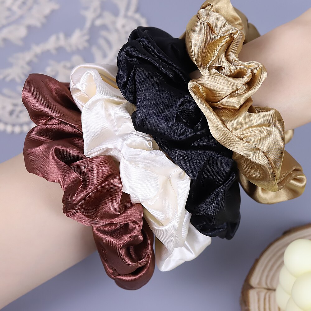 Chouchous élastiques en Satin de soie pour femmes, nouveaux accessoires pour cheveux de noël