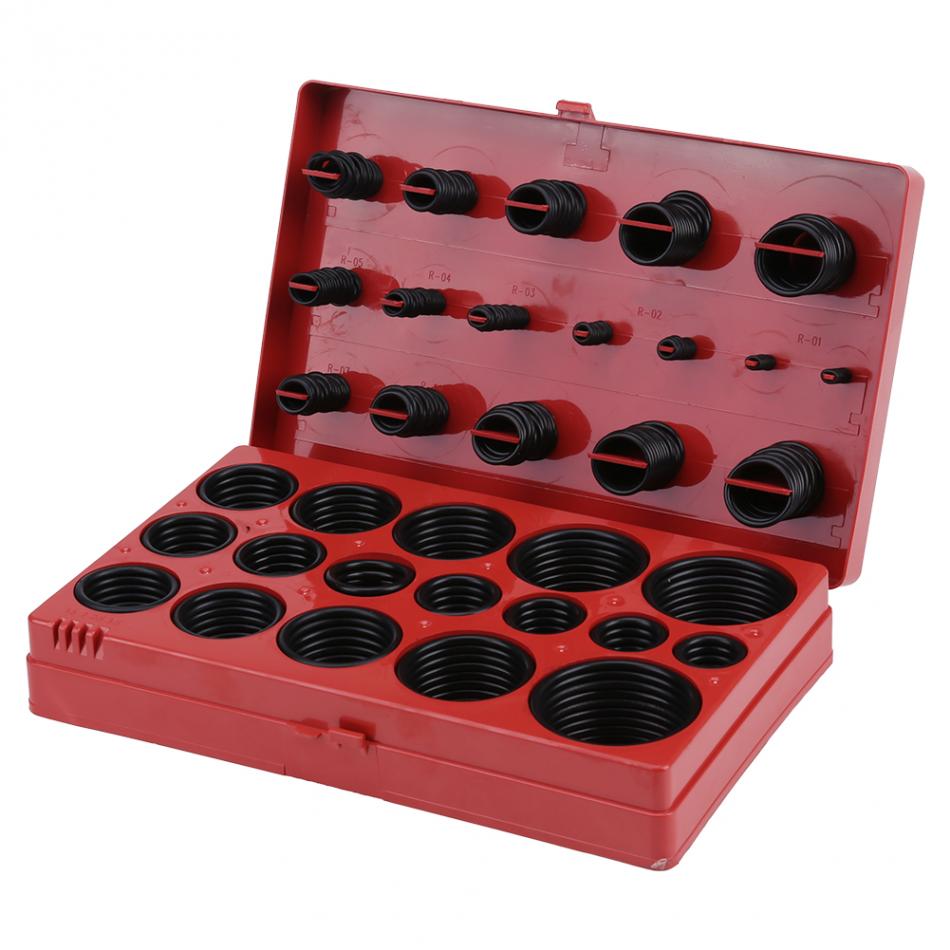Juego surtido de anillos tóricos de goma, junta de sellado Universal, 32 tamaños, Kit de pies de goma, kit de R01-R32, 419 uds.