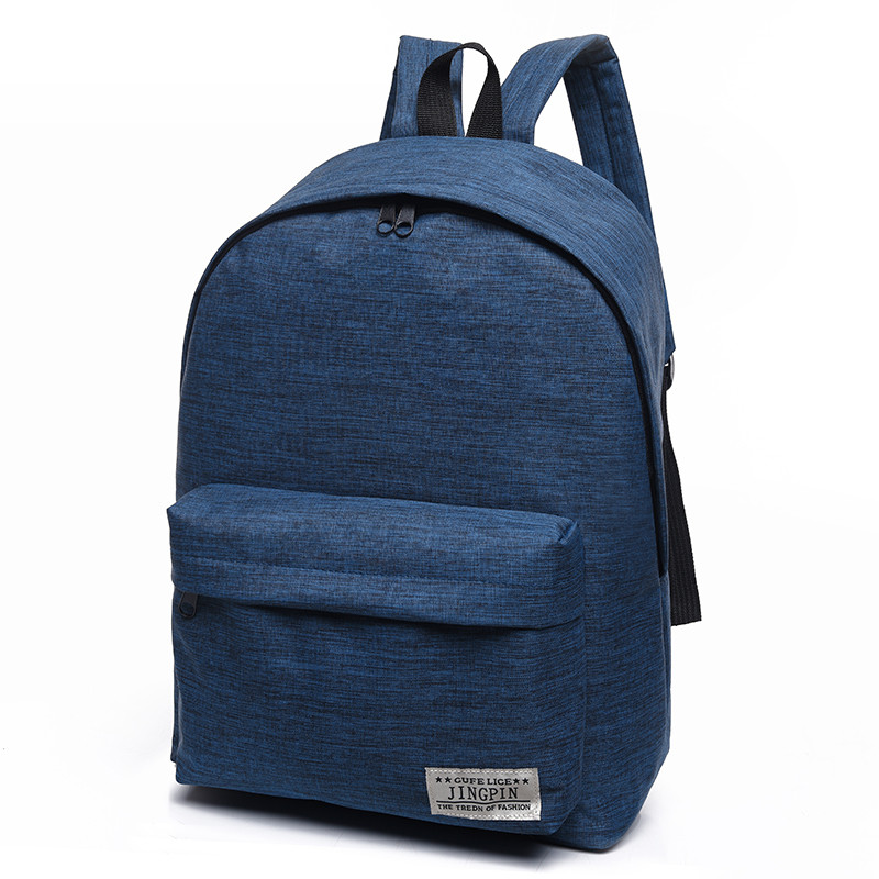 Frauen Männer Männlichen Leinwand schwarz Rucksack Hochschule Schüler Schule Rucksack Taschen für Jugendliche Mochila lässig Rucksack Reise Daypack: Blau