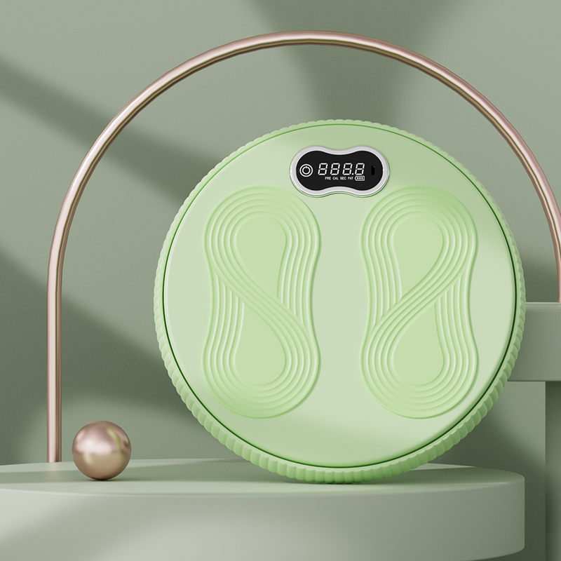 Figuur Trimmer Core Ab Twister Board met intelligente teller voor oefening, taille draaischijf, afslankapparatuur: green