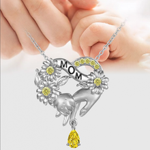 Squisita collana a cuore da donna madre e bambino mano nella mano ciondolo famiglia amore collana bella collana di fiori naturali
