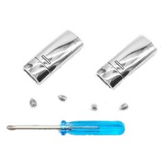 2 st  /1 set metallskosnören låstillbehör utan knytskosnören metall spetslås gör-det-själv-sneaker-kit spetsspänne\"guld silver": Mörkbrun