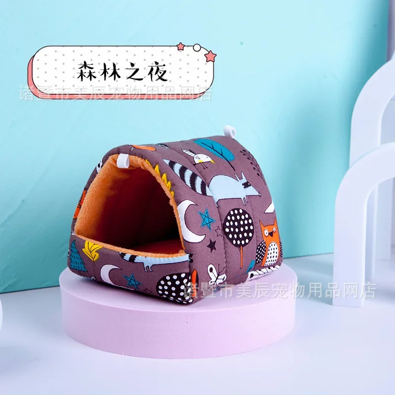 Hamsterhuis Cavia Nest Klein dier Slaapbed Winter Warm Katoenen Mat Zachte accessoires voor knaagdier Cavia Rat Knaagdier: M / Licht Groen