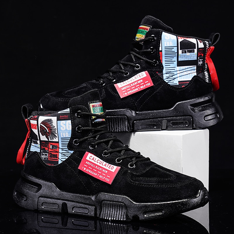 Hommes baskets haut Jogging chaussures hommes chaussures décontractées respirant chaussures de marche hommes vulcaniser chaussures chaussures légères chaussures populaires