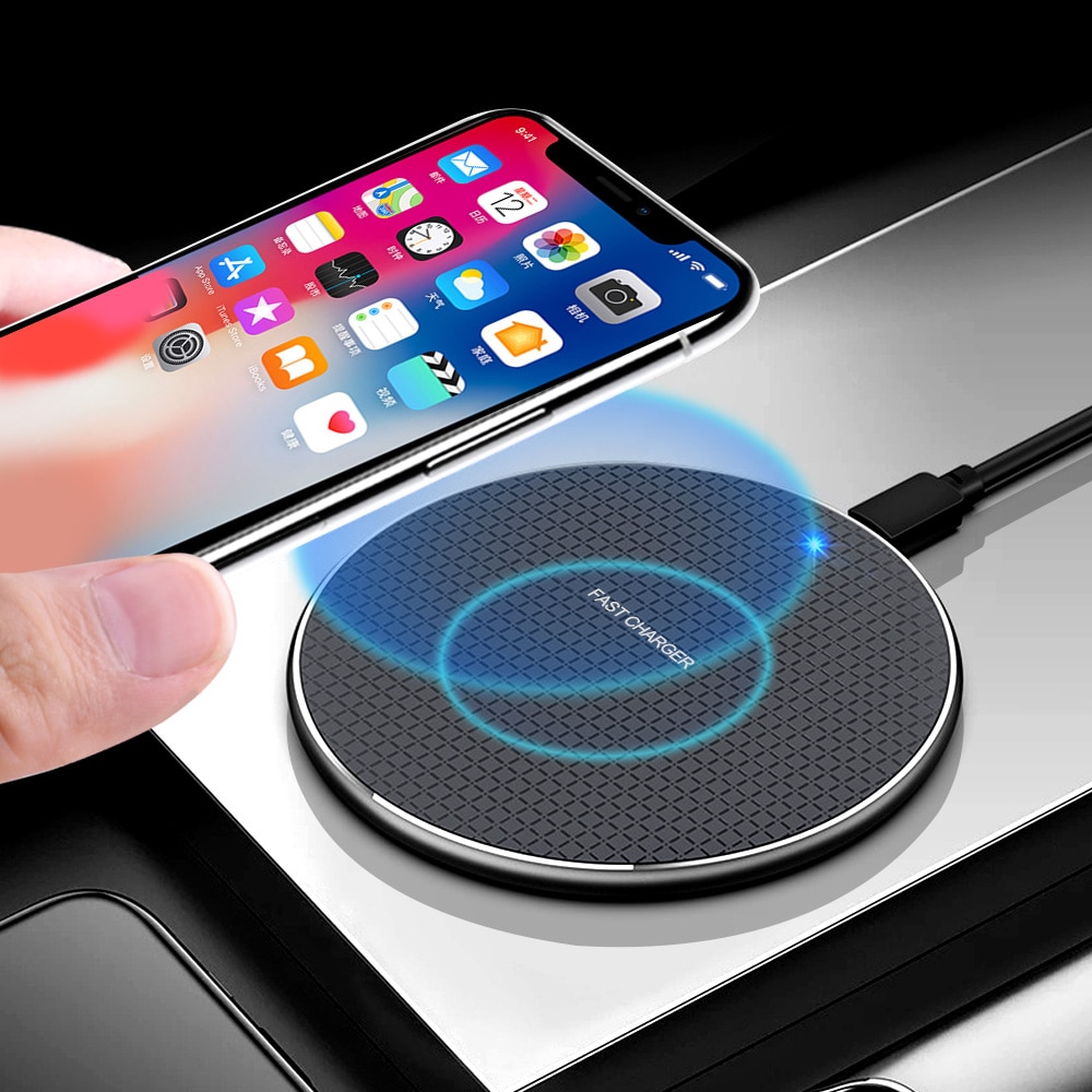 18w qi trådløs lader mottaker for iphone xs max  x 8 pluss hurtigladepute for samsung note 10 s20 lite plus lader sans