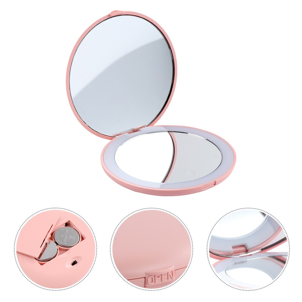 1Pc Mini Spiegel Creatieve Draagbare Vergrootglas Make-Up Spiegel Pocket Spiegel Mini Led Spiegel Voor Reizen