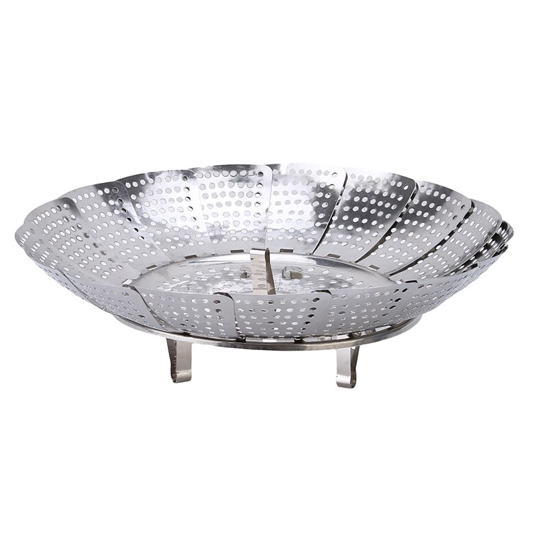 Pliant en acier inoxydable alimentaire vapeur légumes fruits panier à nourriture maille panier à vapeur ustensiles de cuisine pour la cuisson vapeur Dia.21/26/28cm