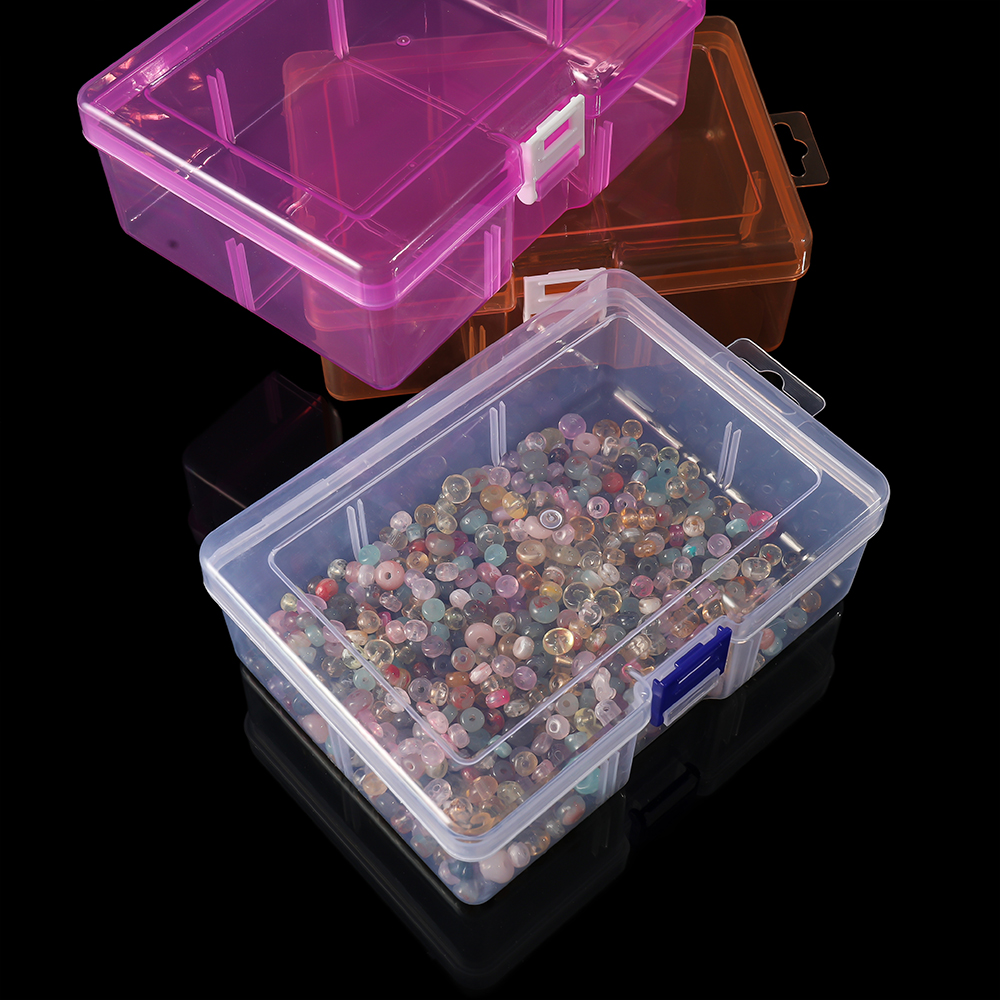 Caja de plástico rectangular transparente, cajas de almacenamiento para accesorios de joyería, artículos pequeños para manualidades de cuentas DIY, 1 Uds.