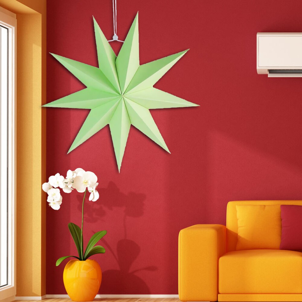 Paper Lamp Shade Star Lantern Lamp Accessory 30cm(Orange): Light Green