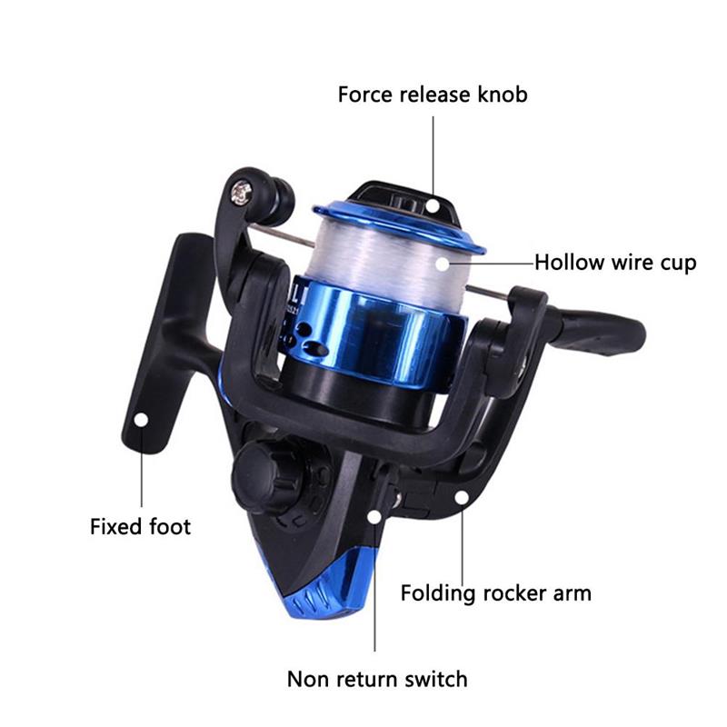 Portable Telescopic Fishing Travel Combo Fishing Rod And Spinning Blue Reel Baits Hooks Line Full Set Travel Drift Bell Hook Kit