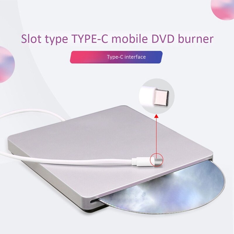 Type-c eksternt dvd-drev / brænder / optisk drev cd-drev til mac pro air imac og laptop