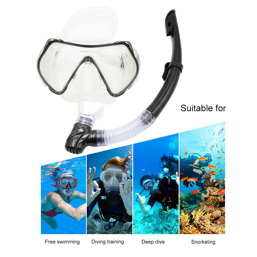 Snorkel Set - Adjustable Mask & Dry Top Snorkel - Diving Gear Kit
