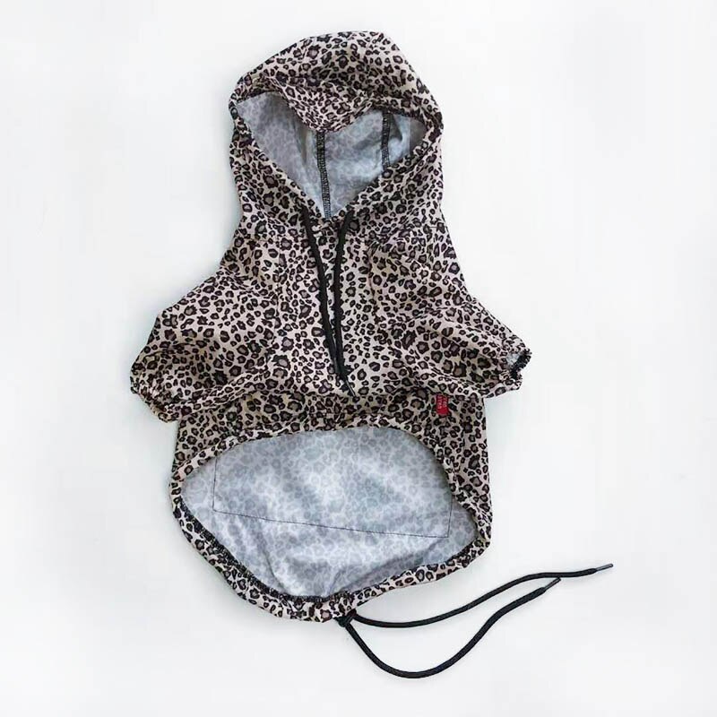 Pet Dog Clothes Leopard Dog Raincoat Spring Summer Sun Protection Pets Clothing French Bulldog Dogs Coat Pug Ropa Perro