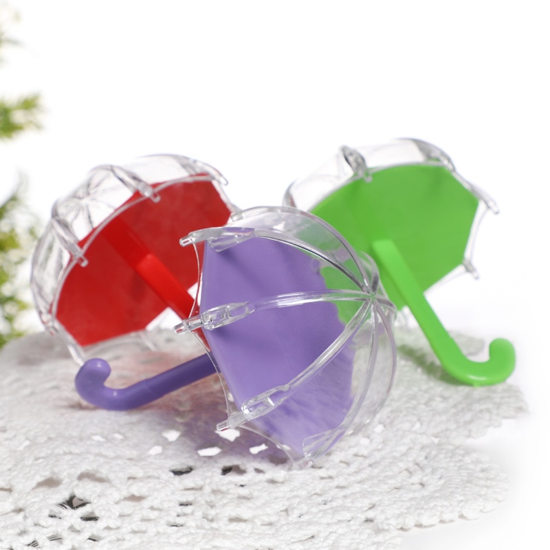 12 unids/set paraguas portátil de plástico cajas de dulces Baby Shower Bonbonniere paquete para de fiestas caja