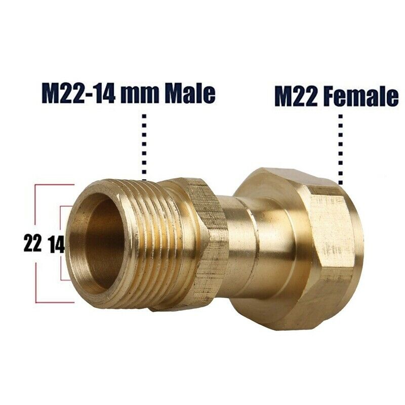 Ottone Riducendo 3/8 1/4 a M14 M18 M22 Connettore Filettato Maschio Femmina Adattatore Pistola per Idropulrice ad Alta Pressione e Giunto di Conversione del Tubo  1420
