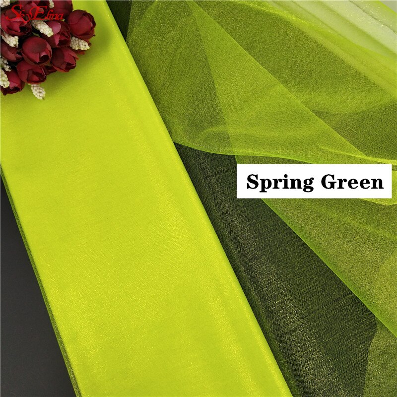 Top! 48CM x 5M Tulle rouleau cristal tissu Organza Tulle rouleau bobine de mariage décoration fête d'anniversaire enfants bébé douche 5ZSH015: spring green