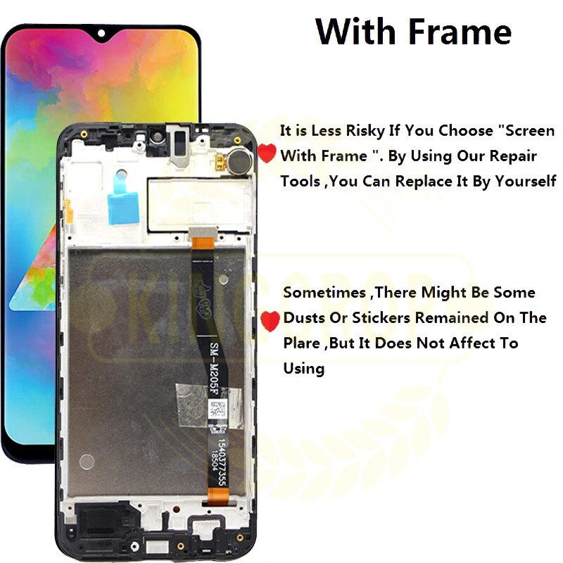 6.3 ''Voor Samsung Galaxy M20 SM-M205 M205F M205G/Ds Lcd Met Frame Display Touch Screen Digitizer Vergadering vervangen M20 Lcd