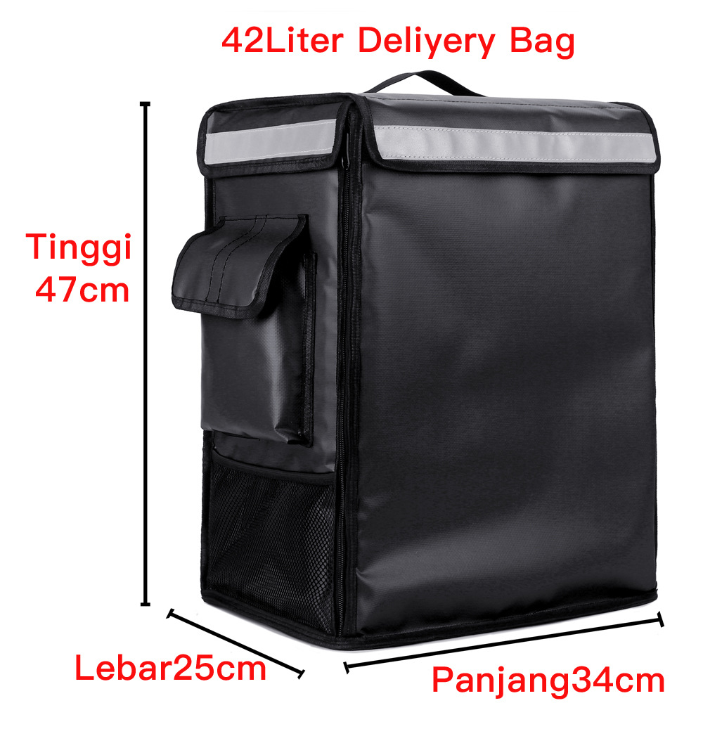 Insulated Pizza Backpack, Large 42L Food Backpack Reusable Thermal Bag Foldable Thermal Pack Lunch Warmer Bag