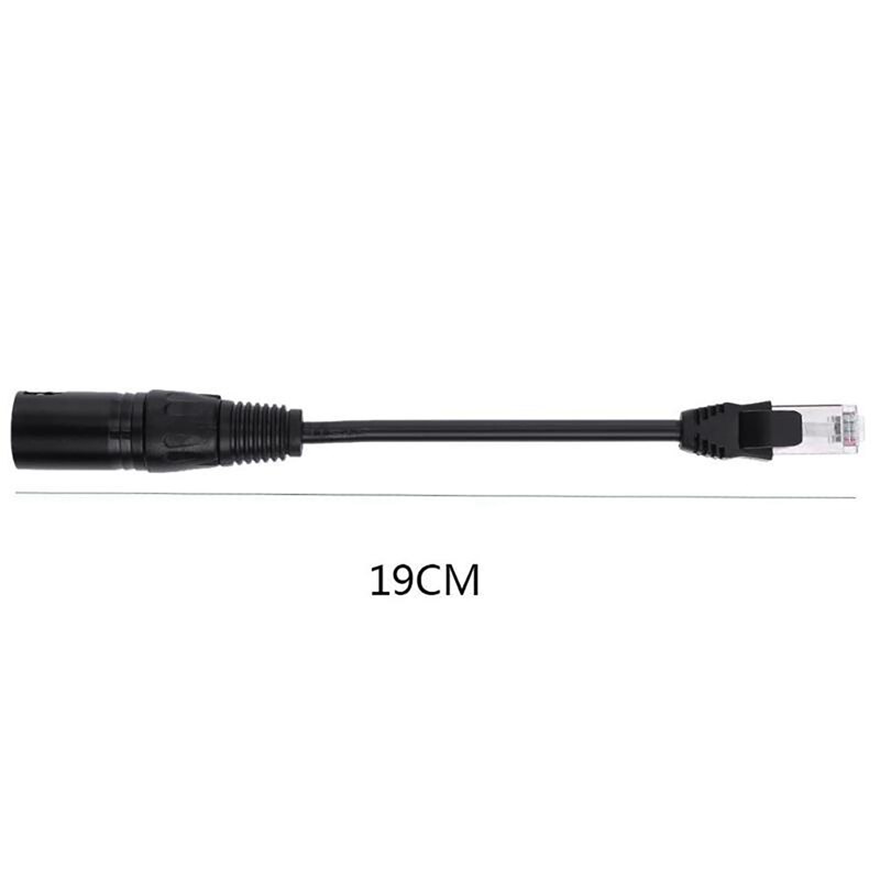 XLR3 to RJ45 Network Cable Female Port XLR Head to Network Cable Extension to XLR Male LED Light Cable