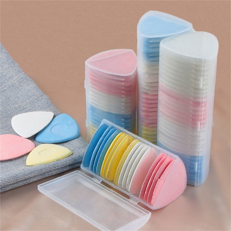 20/30PCS Tailors Chalk Triangular Tailoring Chalk Marker Sewing Fabric Chalk with Plastic Storage Box